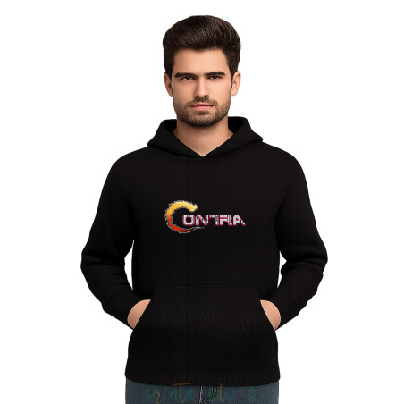 Gaming Cotton Fleece Pullover Hoodie, 90s Retro Gaming Print Hoodie Adult ContD1