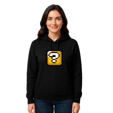 Gaming Cotton Fleece Pullover Hoodie, 90s Retro Gaming Print Hoodie Adult SuperD7