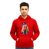 Colorful Horse Print, Front Pocket, Long Sleeve Sweatshirt Hoddie