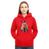 Colorful Horse Print, Front Pocket, Long Sleeve Sweatshirt Hoddie