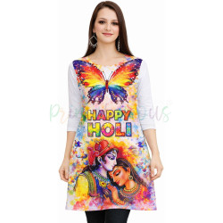 Happy Holi Printed Kurti,...