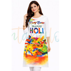 Happy Holi Printed Kurti,...