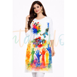 Happy Holi Printed Kurti,...
