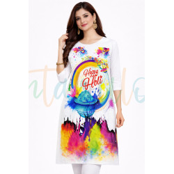 Happy Holi Printed Kurti,...